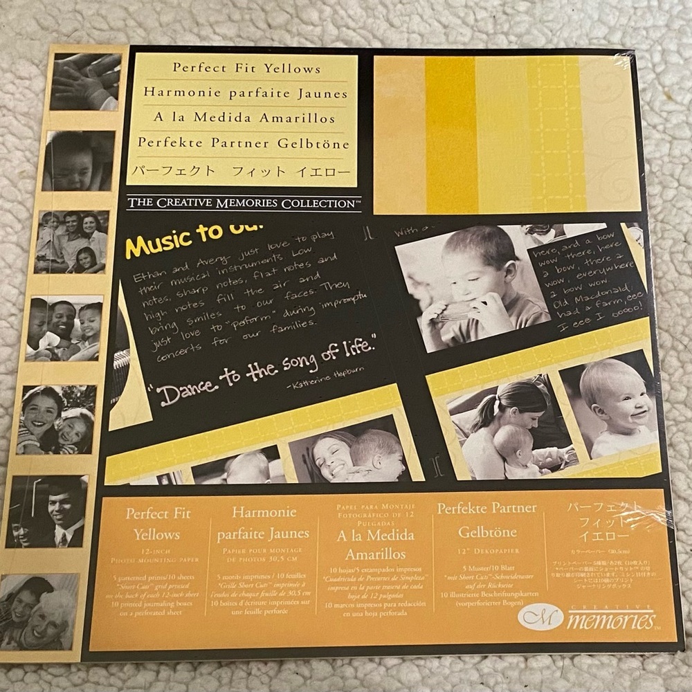 Creative Memories perfect fit yellows scrapbooking paper